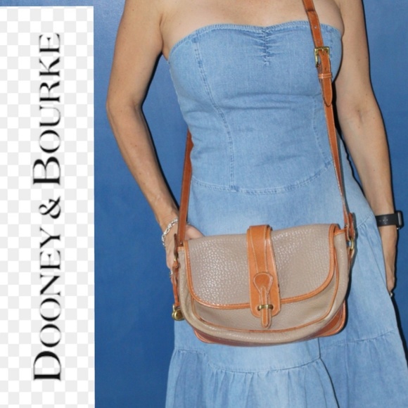 Dooney & Bourke Handbags - Vintage Dooney & Bourke  brown/tan  USA crossboy